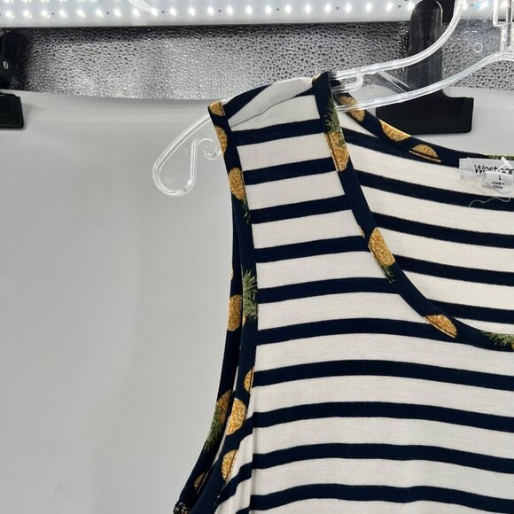 Westport Women's Scoop Neck Sleeveless Striped Blouse Multicolor Size Large - Picture 3 of 11